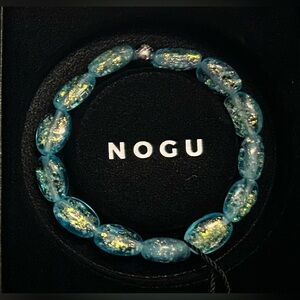 🩵🩵 NOGU Aquamarine Blue Firework Glass Pebble Bracelet 🩵🩵